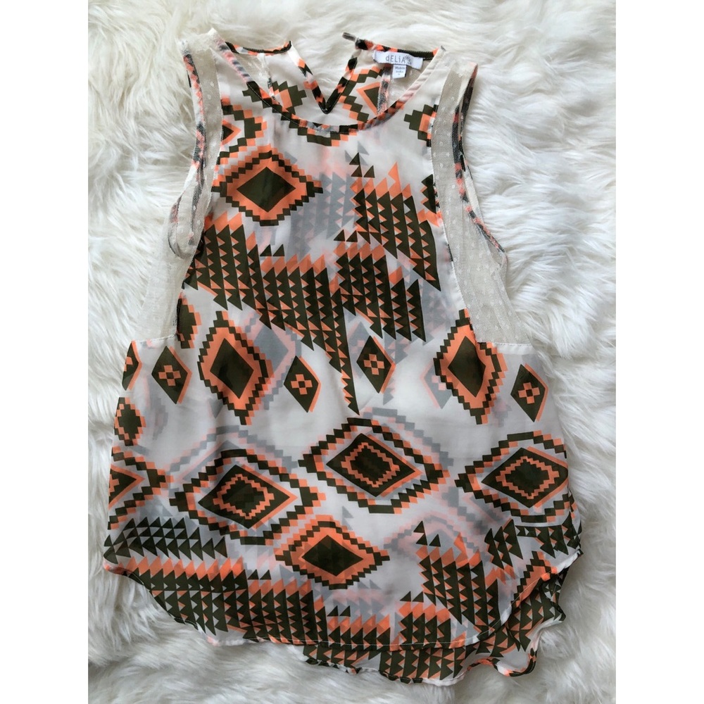 Delia’s sheer sleeveless top